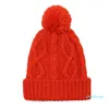 Mössor slouchy pompom tjock stickad hatt för kvinnor män vinter mjuk varm woolen cap casual skullies skullcap bonnet tillbehör