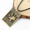 HSIC 8 Styles Anime One Piece Dog Card Pendant 3D Zoro Ace Wanted Halsband Rope Chain Bronze Men smycken krage3683755