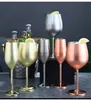 Champagne Verres à vin Gobelet en acier inoxydable Métal créatif Tasses à vin rouge Argent Or Rose Or Coupe à cocktail T9I001197