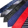 Zipper tie 6cm dot strip business necktie ready knot polyester men's neck ties wedding groom team neckwear 2pcs lot216n