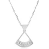 Sodrov 925 Sterling Silver S925 Fine Zircon Cute Skirt Pendant Necklace for Women Silver 925 Sterling Chain Necklace Q0531