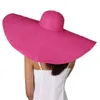 와이드 브림 모자 Foldable 거대한 여성 대형 모자 70cm 직경 거 대 한 플로피 여름 썬 비치 밀짚 T478