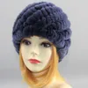 Kış Kadın Rex Tavşan Kürk Şapka Sevimli Bayanlar Sıcak Kapaklar 100% Doğal Kürk Şapka Moda Headdress 211228