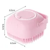 Silikon Body Brush Dusch Scrubber Med Gel Dispenser Funktion, Mjuk Bad Massage Body, Loofah