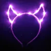 Party Decoration LED Glowing Light Ear Horn Devil Demon Headdress Headband Wedding Cosplay Birthday Accessories