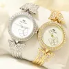 Montre Femme Watches Woman Famous Brand Dress Gold Ladies Watches Stainless Steel Women's Wristwatch Female Clock 210527