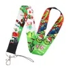 10pcs/lot J2615 Cartoon Green Hair Monster Stole Christmas Keychain Neck Strap for Keys ID Card Mobile Phone Lanyard