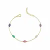 Trendy Rood groen blauw Turkse Evil Pave CZ Blue Eye Gouden Ketting Armband Verstelbare Vrouwelijke Partij Jewelry232z