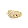 Iced out Cat Ears Band Rings For Men/Women Gold Color Cubic Zircon Charm Hip Hop Jewelry Ring Gifts