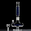 12.5 inch tall glass hookah green blue dab rig removable water pipes 5 mm thick heady pipe wax oil rigs with bowl