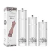 Salt and Pepper Grinder Set - Clear Acrylic Manual Spices Mills, Perfect For Sea Peppercorns, kitchen Accessories 210611
