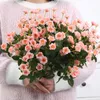 Decorative Flowers & Wreaths Simulation Flone 15 Head Mini Artificial Rose Flower Silk Bouquet For Wedding Home Party Gift Room Decoration