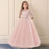 Spitze Mädchen Blume Hochzeit Prom Kleid Kinder Lange Abendkleid Teenage Ereignisse Party Kinder Kleidung