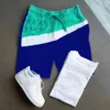 bomull herrshorts byxor träningsoverall byxa tryck logotyp Splicing casual sportbyxor Loose Street Fritid Modestil byxor och t-shirt endast utan skor