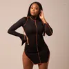 Casual Dresses VS&LLWQ 2021 Women Fall Black Ribbed Sexy Bodycon Dress Long Sleeve Slit Mini For Club Night Wear