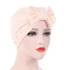 Donne musulmane Stretch Bead Bowknot Turbante Cappello Sciarpa Copricapo Cap Head Wrap Placcato Chemio Berretti Cofano Hijab Accessori per capelli