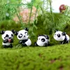 8pcs simpatico panda assemblaggio materiale e paesaggio realizzazione materiale decorazione regali per bambini figurine da giardino in miniatura decorazioni per la casa C0220