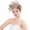 Moda elegante piuma maglia nuziale festa nuziale cappelli / fascinatori per donna partito vintage copricapo decorazione SH190923