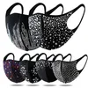 designer rhinestone sequins face mask women girls sequin pure cotton black masks anti dust fog dustproof facemask wholesale