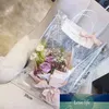 Bolsa de mão transparente em pvc flor embalagem buquê de presente de feriado embalagem organizador de mulher pequena