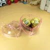 Gift Wrap 4 Pcs set Lovely Heart Shape Bowknot Transparent Plastic Candy Box For Birthday Wedding Party Decoration Supplies3003