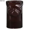 Vasos de vidro transparente lontra de urso de cabeça estátua de mesa decoração de mesa ornamentos de flores inserir vaso de vidro pintado de decoração home modern5658710