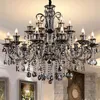 Smoky gray crystal chandelier Foyer Light Modern Fashion Living Room Dining Hall Staircase Lighting chandelier Fixtures