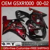 OEM Body kit For SUZUKI GSXR 1000 CC GSXR-1000 01-02 Bodywork 62No.53 GSXR1000 K2 1000CC 2001 2002 2002 GSX-R1000 GSX R1000 00 01 02 Injection mold Fairings red flames