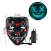 Halloween Light Up Mask LED Neon Sign EL Wire Maschere spaventose per forniture di costumi cosplay per feste di festival