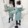 -30 graden Winter Kinderkleding Down Katoenen Jas Tiener Warm Faux Bontjas Bovenkleding Kinderen Parka Meisje Hooded Kleding 3-16YRS H0910