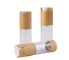 Bamboo Cosmetic Airless Bottle Transparent Vacuum Lotion/Emulsion Press Pump Container,Foundation/Concealer Bottle