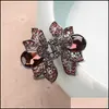 Hair Clips & Barrettes Jewelry Charm Clip Vintage Alloy Crab Mticolor Big Crystal Flower For Women Wedding Aessories Drop Delivery 2021 Wk48