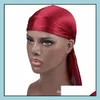 Bandanas Scarves & Wraps Hats, Gloves Fashion Aessories Mens Satin Durags Bandana Turban Wigs 17 Colors Men Silky Durag Headwear Headband Pi