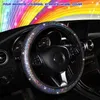 Capa do volante de carro colorido carimbo quente de luxo de cristal de cristal de cristal com cobertura de controle de volante J220808