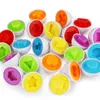 Oeufs de Pâques assortis 12 pièces jouets d'apprentissage cadeau pour tout-petit 1 + ans jeux préscolaires éducatifs couleur forme reconnaissance compétences