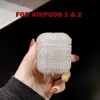 Mini portable for apple AirPods charger Case Luxury Glitter 3D Diamond Earphone Cover Bling Hard Protect