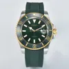 NEW Kuerst Men watches Luminous Water proof Automatic movement Sapphire glass Sports rubber strap Green face Wristwatches2700