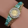 Wristwatches European Fashion Women Waterproof Quartz Luxury Crystal Flower Bracelet Watch Diamond Jewelry Small Ladies Wristwatch Reloj Muj