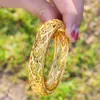 Gitter armband armband flickor kvinnor hand smycken arabiska gåvor dubai india afrika guld färg muslim turkiska armband