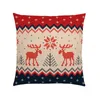 45 * 45cm / 17.7 * 17.7inch taie d'oreiller de noël wapiti canapé housse de coussin lin lit taie d'oreiller décor à la maison chaise coussins de voiture couvre la décoration de fête JY0719