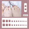 Franska falska naglar pedikyr 3d tån naglar dekaler rena färger falsk nagellack nail art 24pcs / pack diy flyttbar mode dam nagel konst tips till fot