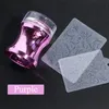 Nail Art Templates Stamper Manicure Scraper Polish Transfer Template Kits With Cap Stamping Plate 1Set Clear Silicone Head Mirror6421998