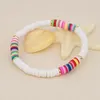 Bracelet en argile fait à la main pour femmes et hommes, brins de perles, perles bohème réglables, charme, accessoire de plage pour Couple, Fawn22