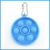 Fidget Simple Key Ring Sensory poo-its Push Bubble Toy Keychain Squeeze Finger Fun Fruits Round Square Stress Relief bubble Poppers hH31I1RG