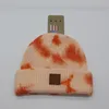 Tie Dyed Leather Label Knitted Beanie For Men Women Neutral Casual Plain Weave Hat Winter Unisex Hats 6 Colors9011350