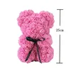 Rosor Teddy Bear Artificial Soap Flowers to Mors Present Girlfriend Anniversary Christmas Valentine's Day Födelsedag Present RRD13015 SEA