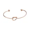 5pcs / mycket enkel knut rostfritt stål armband för kvinna Minimalistisk armband Bangle Smycken Tillbehör Q0720