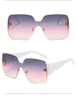 2021 übergroße Sonnenbrille Frauen Einteilige Linse Neue Mode Randlose Sonnenbrille Für Weibliche UV400 Schwarz Rosa Oculos Männer Marke Sonnenbrille 10PCS