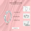 925 Sterling Silver Radiant Hearts Wedding Ring Fashion Proste Clear Aaaa CZ Kobiety Biżuteria zaręczynowa 210707