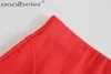 Minigonne rosse Moda estiva Cerniera posteriore Vita alta Donna Gonna casual A-Line Pantaloni femminili 210604